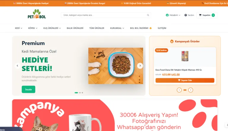Petshop E-Ticaret Sitesi