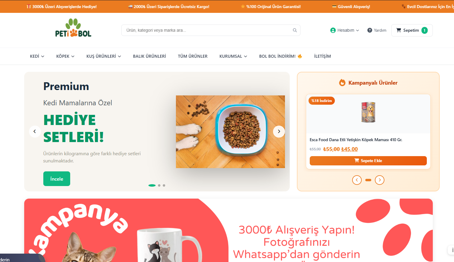 Petshop E-Ticaret Sitesi
