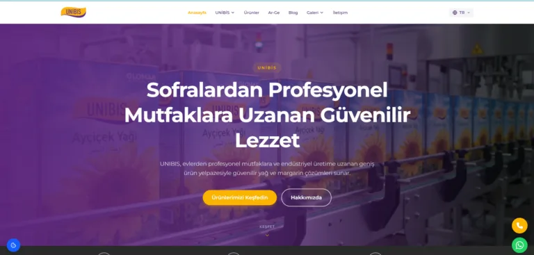 UNİBİS Bitkisel Yağlar – Kurumsal Web Tasarım & Yazılım
