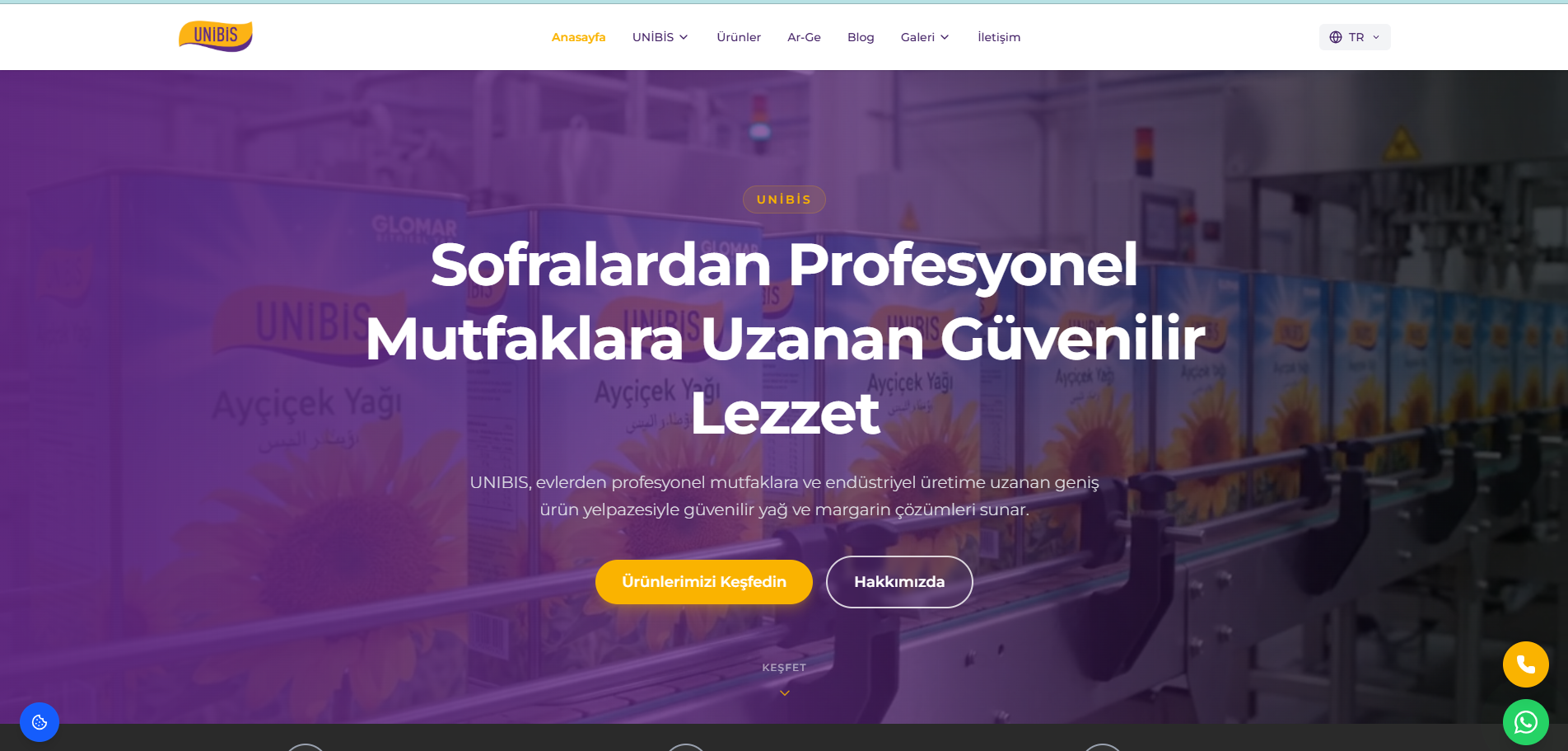 UNİBİS Bitkisel Yağlar – Kurumsal Web Tasarım & Yazılım