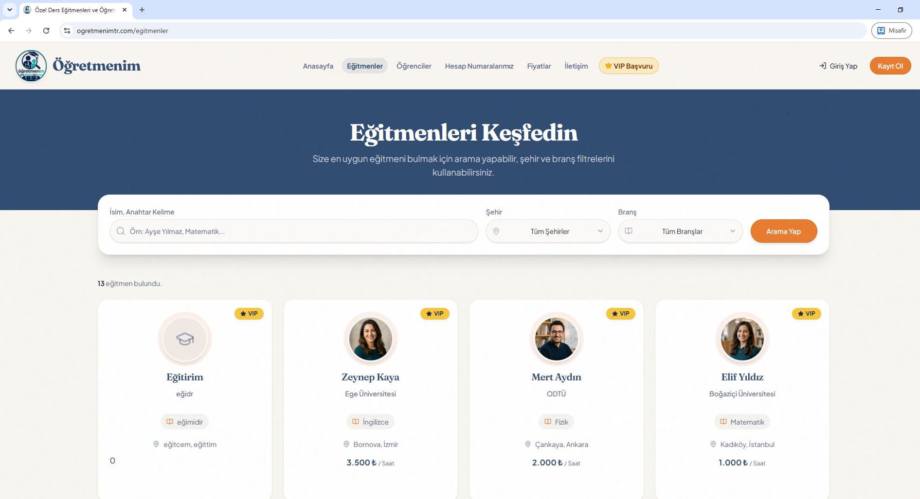 Öğretmenim Öğrenci Eğitim Sistemi Özel Yazılım