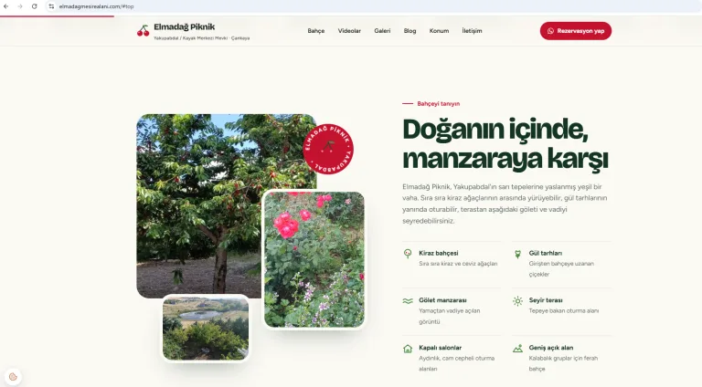 Elmadağ Mesire Alanı Web Tasarım ve SEO Projesi